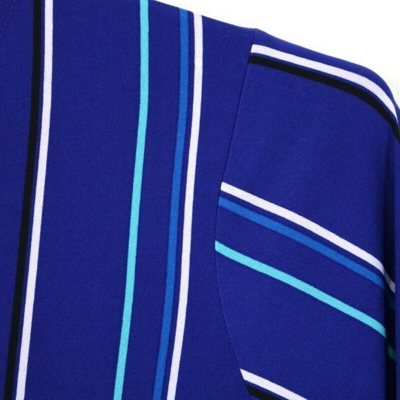 Worthington Shirt Top Blue Stripe Mambo Long Flared Sleeve Plus 2X - Picture 11 of 12